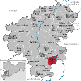 Kaart van Langenweißbach