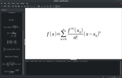 LibreOffice Impress and Math, version 7.2.4 (released in December 2021, running on Linux and KDE Plasma 5 with the Breeze icon set)