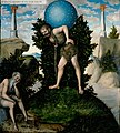ルーカス・クラナッハ『ヘラクレスとアトラス』（1537年より後） アントン・ウルリッヒ公爵美術館所蔵