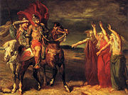 Macbeth and Banquo meeting the witches on the heath by Théodore Chassériau.