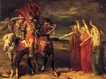 Macbeth y Banquo reuniéndose con las brujas en el brezal por Théodore Chassériau.