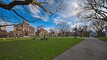 Many Spring Weekend events are hosted on Brown's Main Green. Main Green at Brown University.jpg