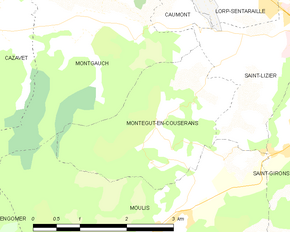 Poziția localității Montégut-en-Couserans