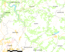 Mapa obce Glénic