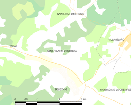 Mapa obce Saint-Hilaire-d’Estissac