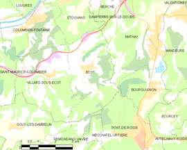 Mapa obce Écot