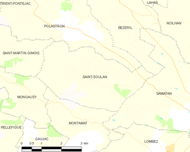 Mapa obce Saint-Soulan