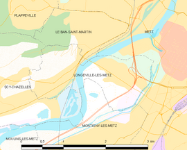 Mapa obce Longeville-lès-Metz