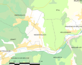 Mapa obce Niederhaslach