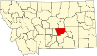 マッスルシェル郡の位置を示したモンタナ州の地図