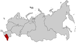 Location of the North Caucasian Federal District