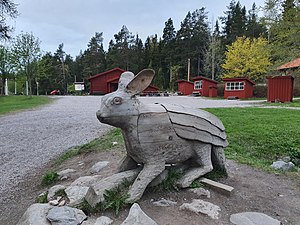 Skulptur av en skvader