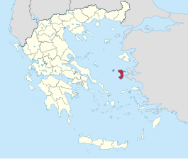 Locatie van het departement Chios