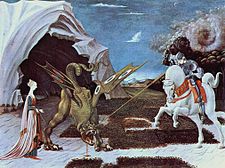 A gothicizing tendency of Uccello's art is nowhere more apparent than in Saint George and the Dragon (c. 1456).