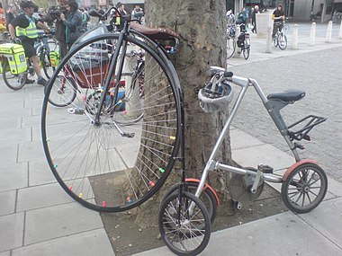 A penny-farthing with attached spoke beads