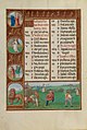 July Calendar Page; Mowing; Zodiacal Sign of Leo by Master James IV