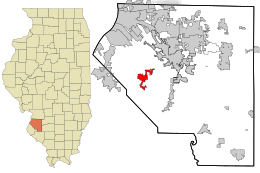 St. Clair County Illinois incorporated and unincorporated areas Millstadt highlighted.svg