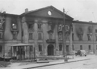 NARA copy #1, IPN copy #1 The building of the former Jewish Council Judenrat (Jewish Community Council) at Zamenhofa 19