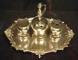 The Declaration of Independence was signed with the Syng inkstand, which is on display at Independence Hall in Philadelphia.
