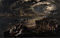 メゾチントによるバビロンの滅亡。ジョン・マーティン作、1831年。