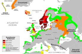 8. ile 11. yüzyıllar boyunca İskandinav yerleşimleri