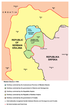 Karta över Västbosnien 1994