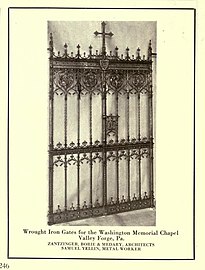 Harrison Memorial Gates (1918), by Samuel Yellin,