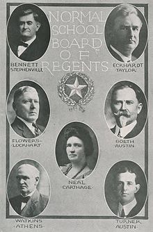 Texas Normal School Board of Regents in 1922 1922 Locust yearbook p. 019 (Normal School Board of Regents).jpg