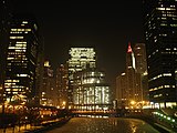 Trump International Hotel & Tower (Chicago) from Columbus Ave & Chicago River. (Also: Michigan Avenue Bridge, Marina City, 330 North Wabash, Wrigley Building, Tribune Tower)