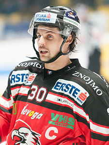 Jiří Beroun při zápase Orli Znojmo proti HC Bolzano