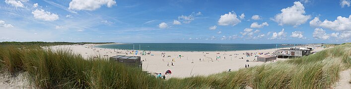 Ellemeet, Panorama des Strandes am Brouwersdam