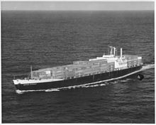 Lancer Class container ship SS American Astronaut of the United States Lines, at sea in 1969. American Astronaut.jpg