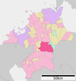 Location of Asakura in Fukuoka Prefecture