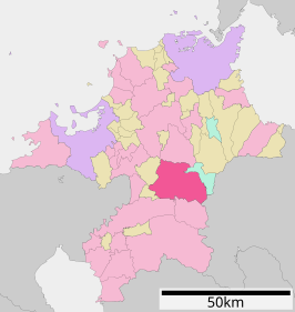 Situering van Asakura in de prefectuur Fukuoka