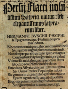 Satyrarum liber, verko eldonita en 1512, far Hermann von dem Busche (1468-1534)
