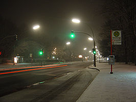 B 431 bij Hamburg-Groß Flottbek in de Winter