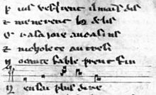 Photographie du manuscrit original où l’on peut lire : no cante fable prent fin.