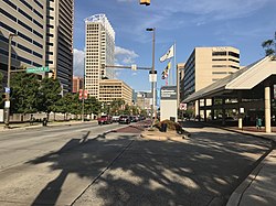 Baltimore Convention Center at corner of W. Pratt Street and Hanover Street in Downtown West, Baltimore