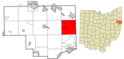 Location of Middleton Township in Columbiana County