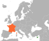 Location map for Cyprus and France.