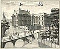 De brug over de omgrachting van het Binnenhof gezien naar de Mauritspoort