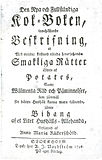 Titelbladet till Den Nya och Fullständiga Kok-Boken från 1796, Anna Maria Rückerschölds mest omfattande verk om matlagning.