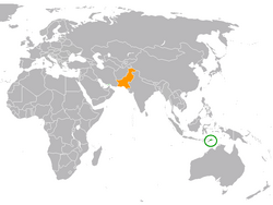 Lage von Osttimor und Pakistan