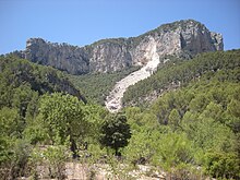 Desprendiment al Puig d'Alcadena vista des de Son Cocó.