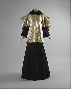 Evening jacket by Jeanne Lanvin made of silk, fur and metallic thread, 1936.