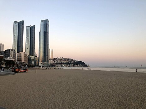 Haeundae Beach and Haeundae LCT The Sharp.jpg