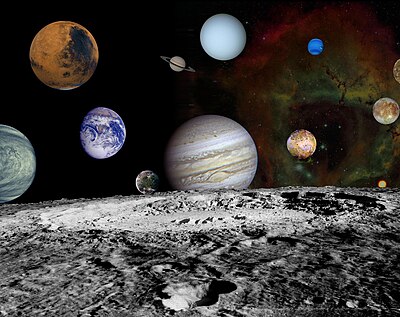 A collage of the planets in our solar system