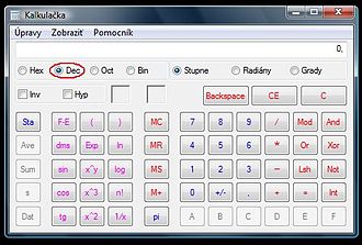 PC kalkulačka (dec)