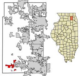 Location of Big Rock in Kane County, Illinois