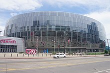 A glass-covered indoor arena.